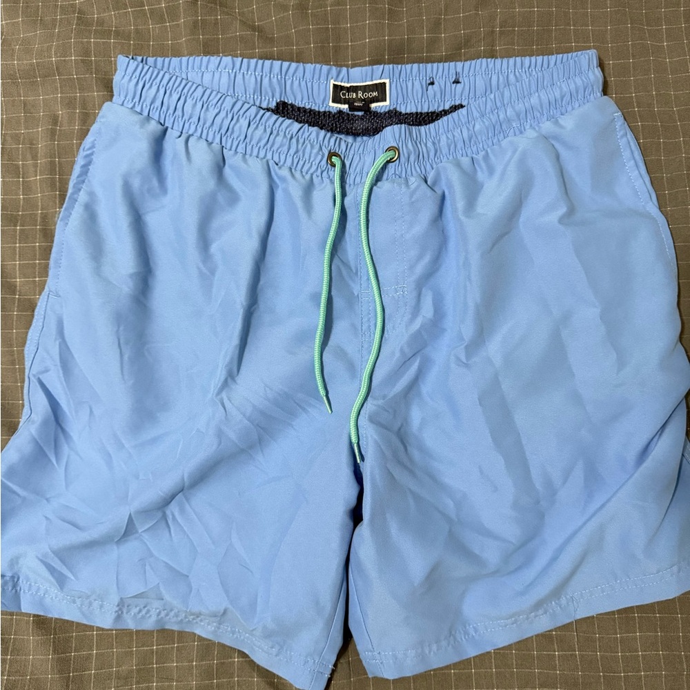 Club Room Men's Light Blue Swim Trunks